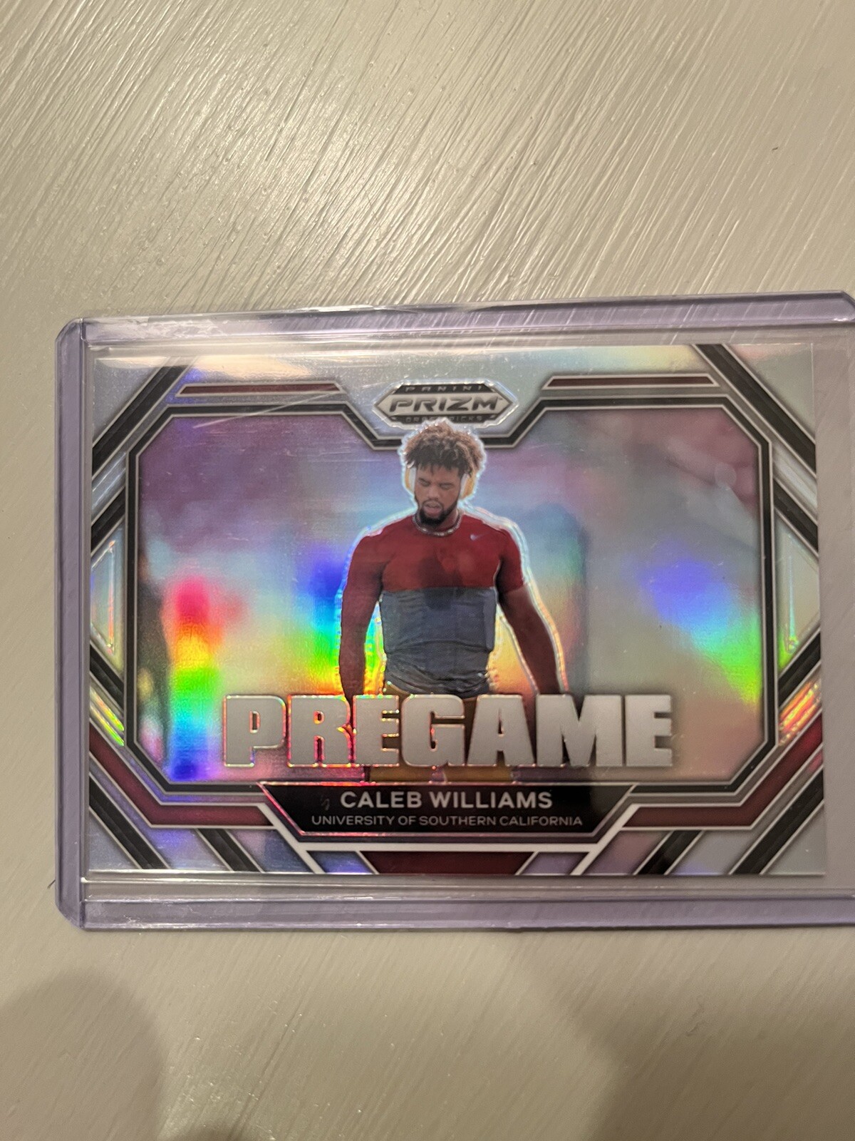 Caleb Williams 2023 Prizm Draft Picks Pregame Silver Holo Prizm SSP #PG-11 Bears
