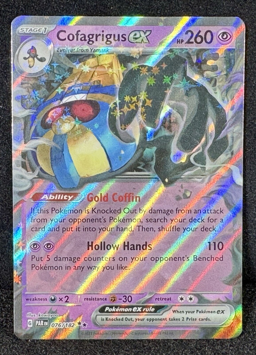 ChaosTCG SEC リゼ 🔥Cofagrigus ex 076/182 Paradox Rift Holo “Double Rare” TRUE