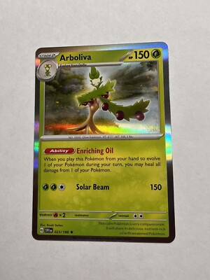 arboliva pokemon card value 021/197 - Obsidian Flames [1GG] Solar Beam (150) Weakness / Resistance / Retreat Cost ARBOLIVA EX 2025 Pokemon DESTINED