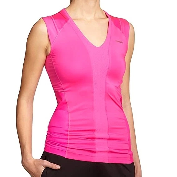 Reebok Shapewear Ladies Tank Top Shirt Fitness Pink 34 36 38 40 42 | eBay