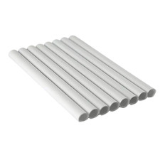 8 Pc White Radiator Pipe Long PVC Sleeves Shrouds Snap Around Pipes Cover 19.5cm