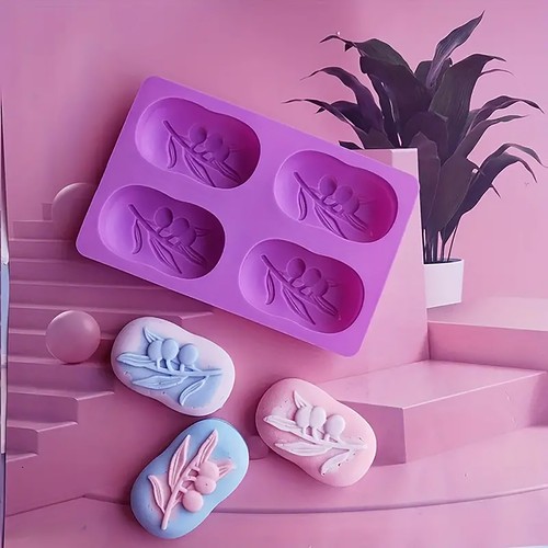 4 Cavity Craft Tools Olive Tree Shape Silicone Mould Handmade Cake Soap Mold AU - Picture 7 of 12