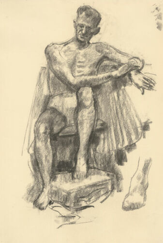 Clifford H. Thompson (1926-2017) - Graphite Drawing, Seated Male Figure