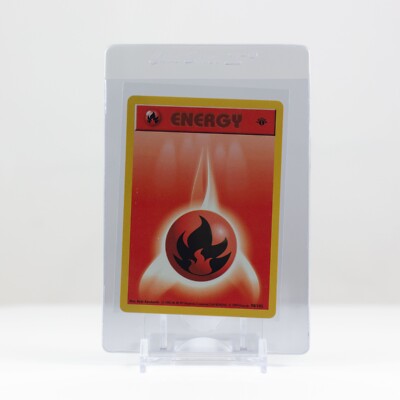 Fire Energy Pokemon 1st edition base set 98/102 1999 stamp raw mint ...