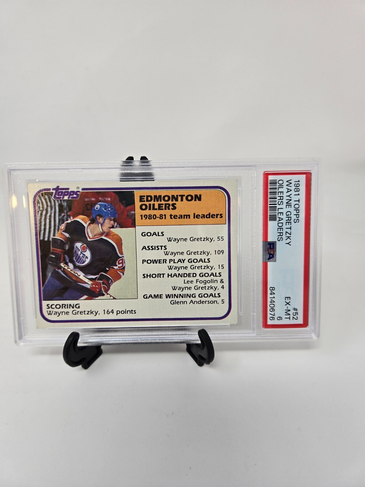 1981 Topps 52 Wayne Gretzky Team Leaders PSA 6 EX-Mint vintage Edmonton Oilers
