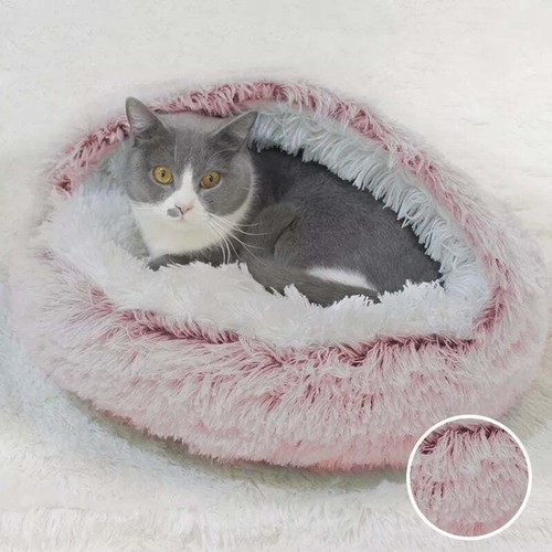 DECASSA Pet Bed Plush Nest Semi-Closed Mattress For Cats Small Dogs - Picture 13 of 28