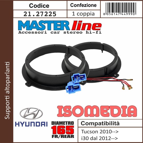 SUPPORTI ALTOPARLANTI ANTERIORI 165MM HYUNDAI I30 DAL 2012 A 2016 + CONNETTORI. - Foto 4 di 4