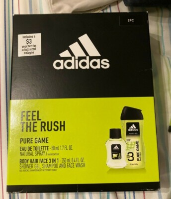 ADIDASMen s Pure Game 2 Piece Set Hair Face Body Wash Shower Gel  & FragranceNEW