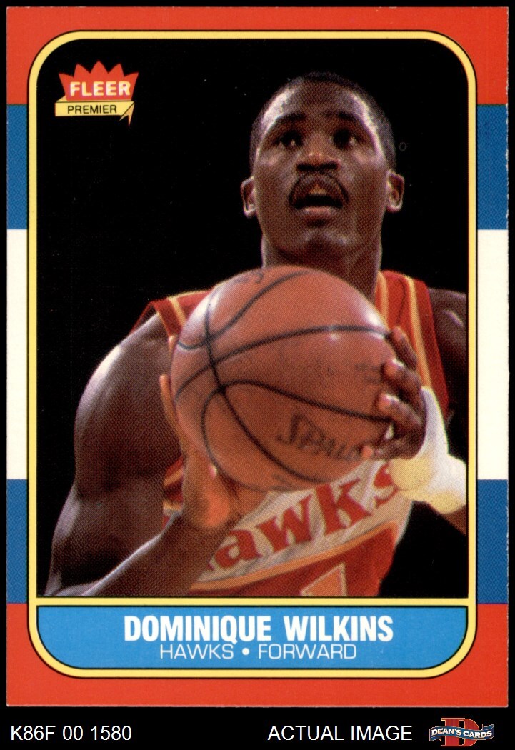 1986 Fleer #121 Dominique Wilkins Hawks RC HOF Georgia 8 - NM/MT 