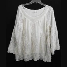 Simply Couture NWT  Boho Embellished Top Embroidered Women's S-M