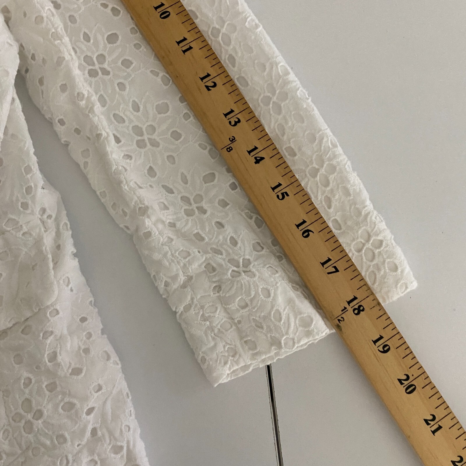 Talbots White Eyelet Jacket Size 14 Button Up 3/4… - image 11