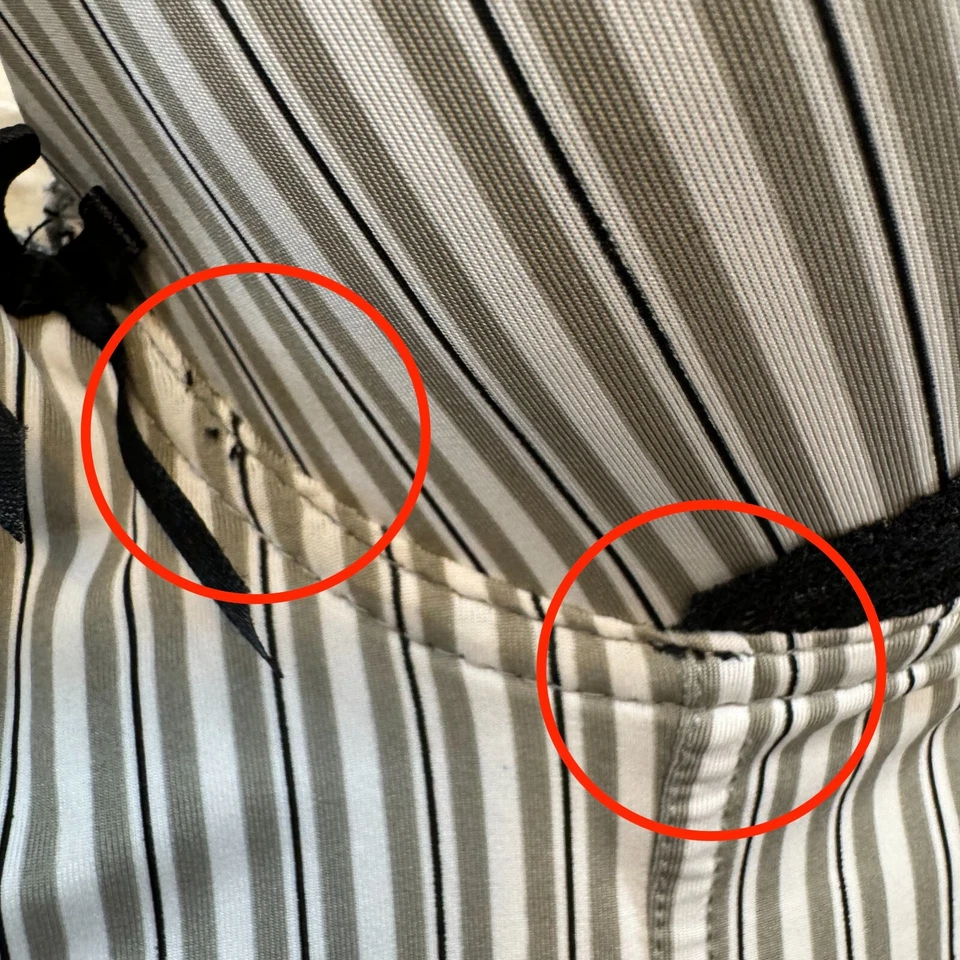 Vestido Sophie B Slip Grande Blanco Negro Rayas Ahuecado Acolchado Chemise Lencería Foto 4 de 4