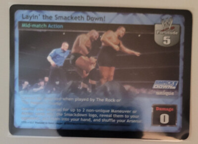 WWE Raw Deal LAYIN' THE SMACKETH DOWN! FOIL Mid-match Action card UNIQUE