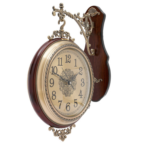 Vintage Double Sided 12" Wall Clock Antique Style Railway Station Wall Decor - Picture 7 of 22