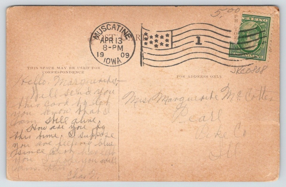 Muscatine IowaHershey HospitalCurved Drive Under Porte Cochere1909