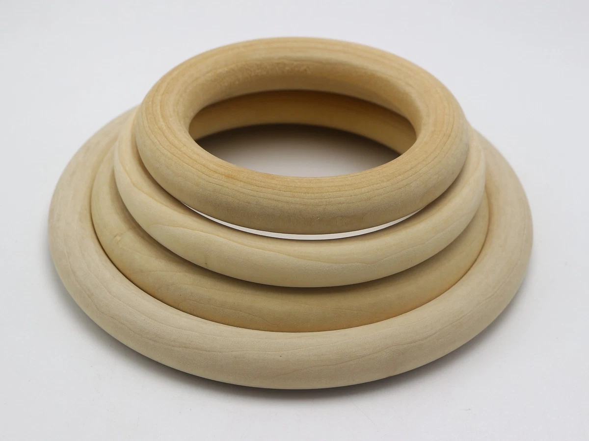 LuanQI 100-3pcs Natural Wooden Rings 15-100MM Primary Color