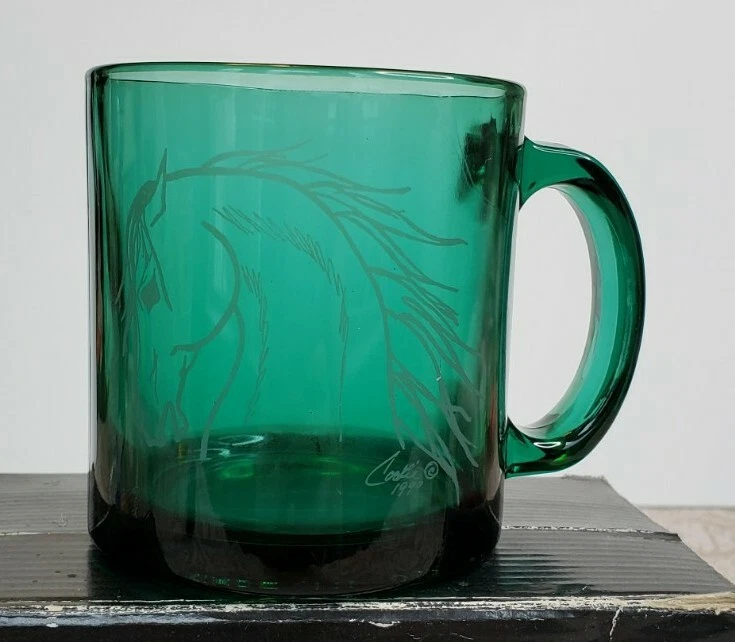 Colored Glass Coffee Cup, Green Glass Coffee Mugs