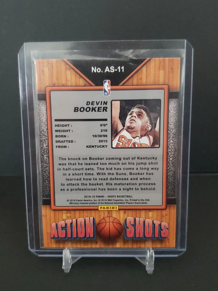 2018-19 PANINI NBA HOOPS #AS-11 Devin Booker Suns Action Shots holo insert - Image 2 of 2
