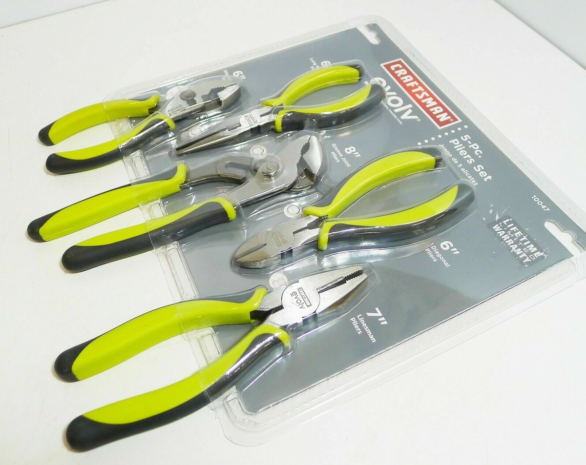 Craftsman Evolv 5 Piece Pliers Set Diagonal Long-nosed Lineman
