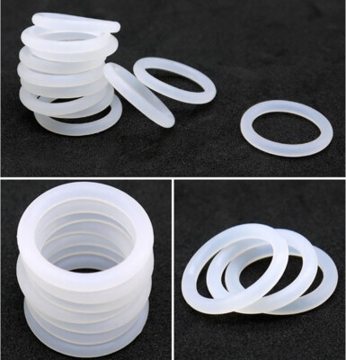White Silicon Rubber O-Ring Seals Washer OD 12-200mm Wire Dia 4.0mm