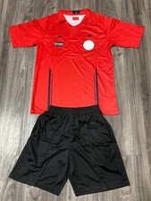 UNIFORMES DE FÚTBOL ÁRBITRO ROJO NEGRO UNIFORMES PARA ARBITROS ROJO NEGRO HOMBRE TALLAS