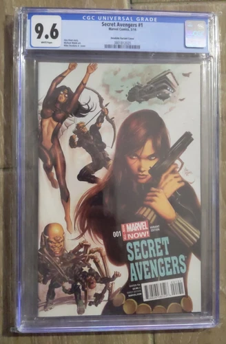 Secret Avengers #1 RI Variant 1:50 Black Widow Mike Deodato Jr Cover CGC 9.6