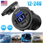 12-24V USB C 3-Port Fast Car Charger PD & QC3.0 Outlet Socket for Boat RV Marine