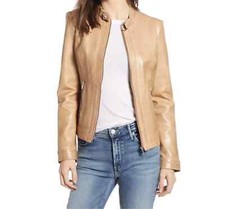 Lambskin Handmade Stylish Women's Real Leather Jacket Premium Biker Genuine Soft