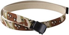 Desert Camouflage Military Cotton Web Belt With Black Buckle 54"