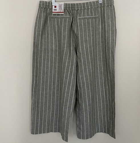 Beach Lunch Lounge Margot NWT Women's Capri Olive White Striped Size XLG - Picture 6 of 10