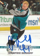 CHRISTIAN EHRHOFF SHARKS AUTOGRAPH AUTO 03-04 IN THE GAME ACTION #661 *22137