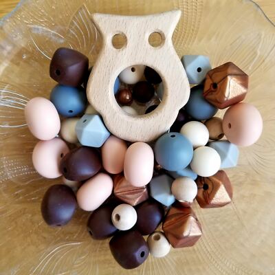 52-Pc Maple & Silicone Mixed Bead Set