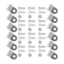 12x 3/16" Stainless Steel Brake & Fuel Line Clamps & Screw & Nuts Widely Used