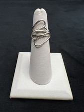 Hand Crafted Abstract Freeform Swirly Cut Out Sterling Silver Ring Size 5