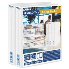 3 Ring Binder 1 inch, 2 Pack 1 Binders 3 Ring with Clear View Front Pocket, H...