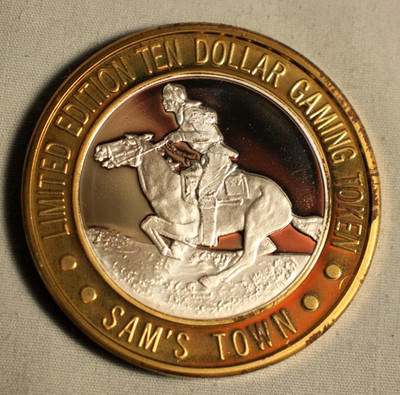 Sam s Town Casino Las Vegas $10 Silver Strike 1997 Pony Express Rider .999 Fine