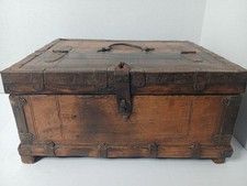 GORGEOUS Antique Trunk  Wood and Iron Box  18-19th Century India Pakistan area