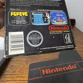 Popeye Nintendo Entertainment System 5 Screw Complete Black Box Hangtab CIB NES