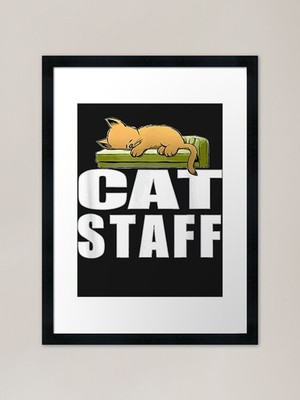 Lustiger Katzenstab Katzenliebhaber Geschenk Fra gerahmtes Wandbild Poster Leinwanddruck Bild