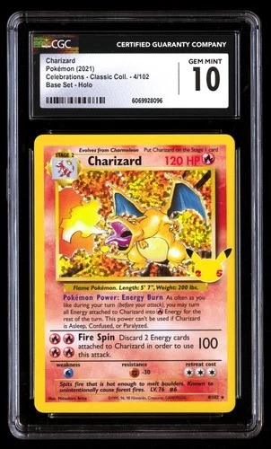 CGC 10 Charizard 4/102 Pok�mon Celebrations Classic . 2021 English