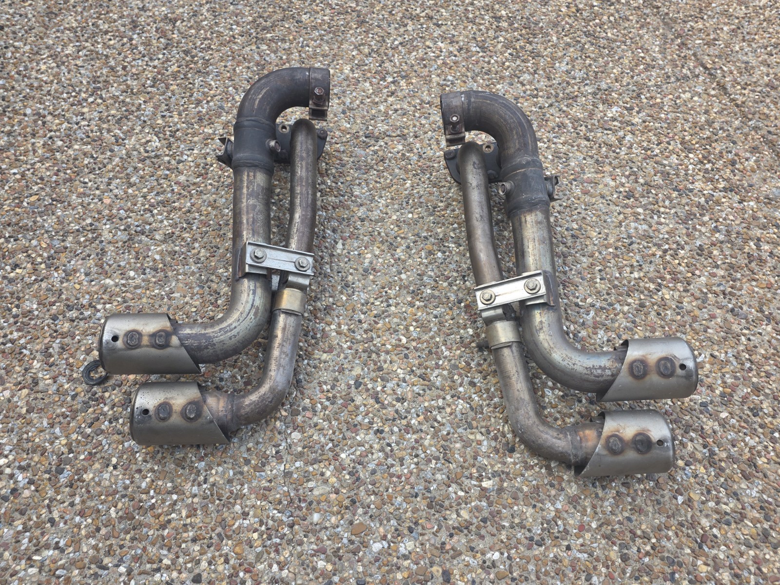 FERRARI F430 OEM GENUINE ORIGINAL LEFT & RIGHT COMPLETE EXHAUST OUTLET PIPE