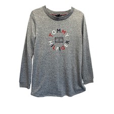 Tommy Hilfiger Women's Gray Heathered Crew Neck Long Sleeve Sweatshirt Size M