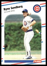 Ryne Sandberg 1988 Fleer #431 Chicago Cubs FREE SHIPPING AutographDen