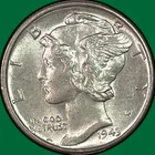 1943-S Mercury Dime Brilliant Uncirculated BU Coin #40621