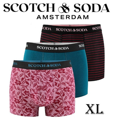3x SCOTCH & SODA Herren-Boxershorts Gr. XL Bunt Neu & Ovp 40/42 Cotton-Stretch