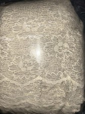 Lot: 4 Cream Lace Curtain Panels 104 x 54, 4 Swags 54x20x11, 2 Valences 40x21x13