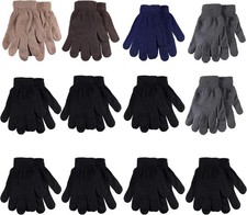 Wholesale Lot 12 Pairs Bulk Adult Winter Gloves Knitted Magic Gloves Soft Touch