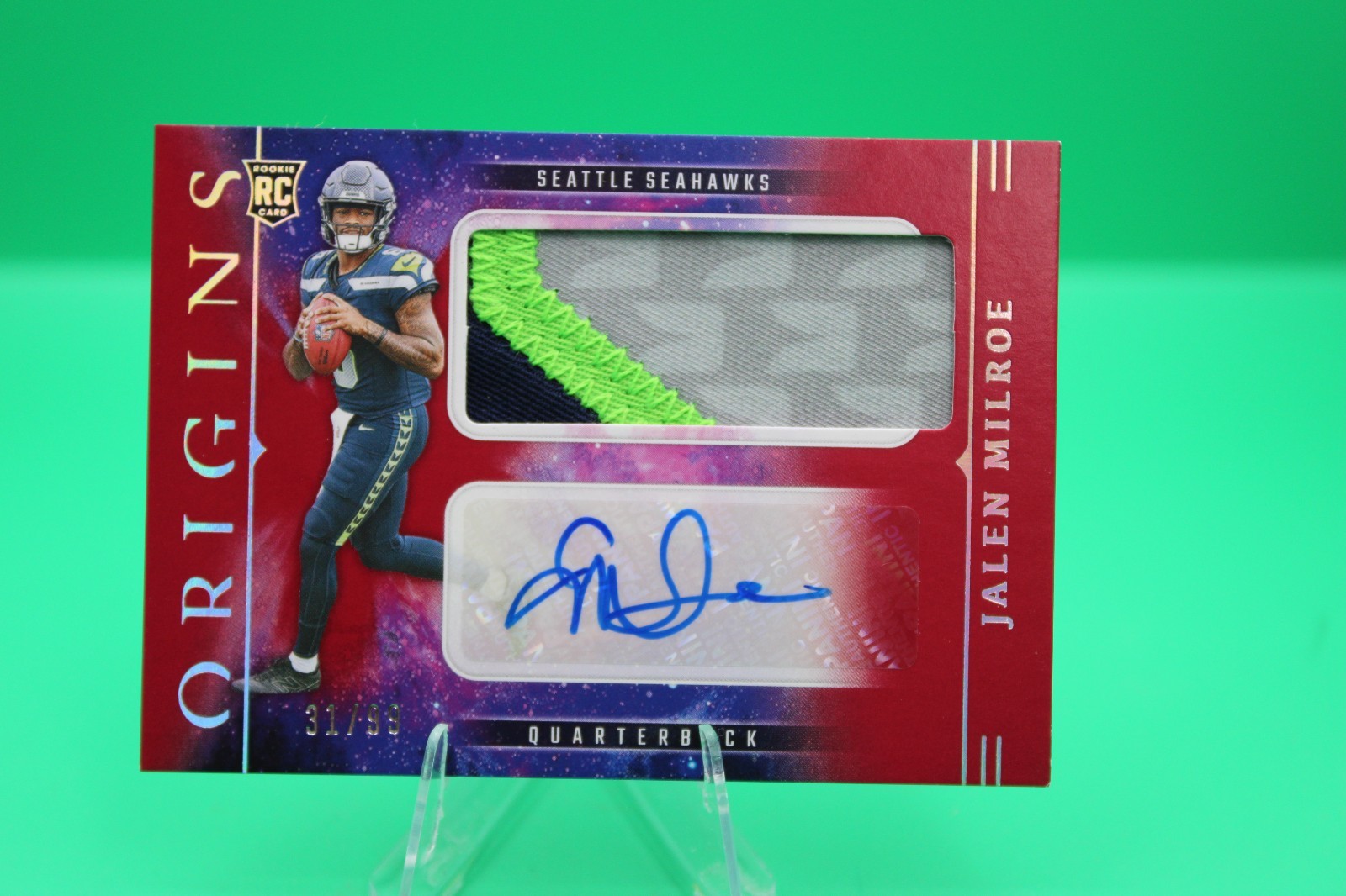 2025 Panini Origins Jalen Milroe #RJJ-JME Rookie Patch Auto RPA RC Red /99