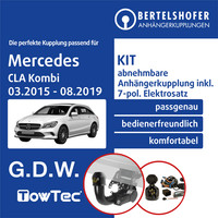 für Mercedes CLA Kombi Typ X117 03.2015-08.2019 AHK Abn +7Pol Spez E-Satz TOP