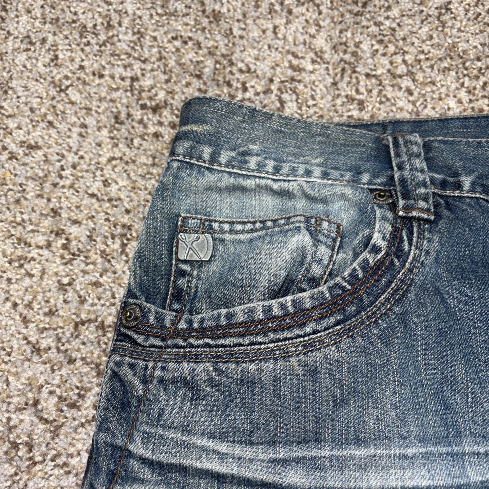 Marc Ecko Cut & Sew Men's 33 Slim Fit Denim Jeans Fits 34 X 31.5 Button Fly - View 7